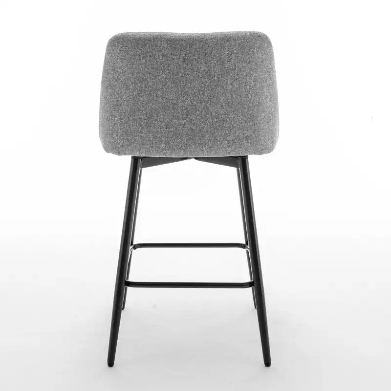 Tabourets de bar pivotants en lin/PU hauteur comptoir, lot de 2 – Dossier mi-hauteur, sans accoudoirs