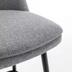 Tabourets de bar pivotants en lin/PU hauteur comptoir, lot de 2 – Dossier mi-hauteur, sans accoudoirs