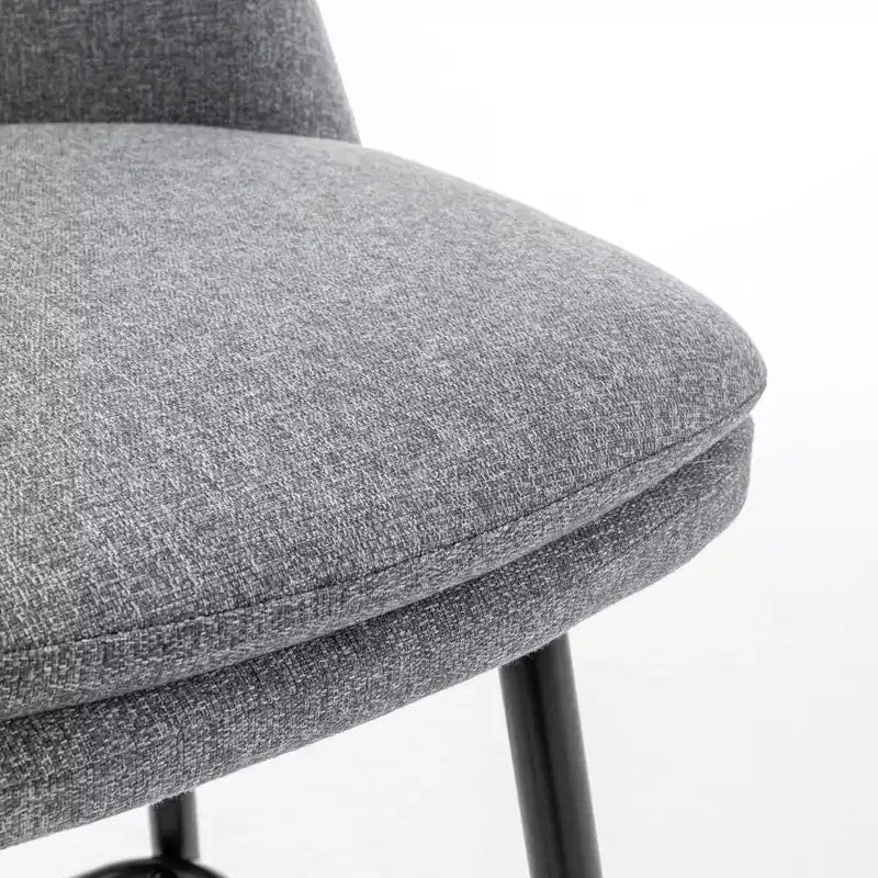 Tabourets de bar pivotants en lin/PU hauteur comptoir, lot de 2 – Dossier mi-hauteur, sans accoudoirs
