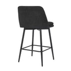 Tabourets de bar pivotants en lin/PU hauteur comptoir, lot de 2 – Dossier mi-hauteur, sans accoudoirs
