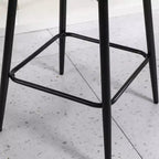 Tabourets de bar pivotants en lin/PU hauteur comptoir, lot de 2 – Dossier mi-hauteur, sans accoudoirs