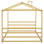 Cadre de lit maison en métal doré, Queen, Enfants (1 personne)