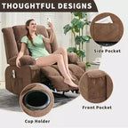 Fauteuil inclinable manuel avec fonction Chaleur et Massage – Bleu / Marron / Gris, Individuel