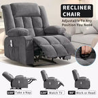 Fauteuil inclinable manuel avec fonction Chaleur et Massage – Bleu / Marron / Gris, Individuel