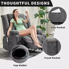 Fauteuil inclinable manuel avec fonction Chaleur et Massage – Bleu / Marron / Gris, Individuel