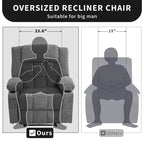 Fauteuil inclinable manuel avec fonction Chaleur et Massage – Bleu / Marron / Gris, Individuel
