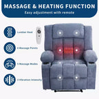 Fauteuil inclinable manuel avec fonction Chaleur et Massage – Bleu / Marron / Gris, Individuel