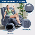 Fauteuil inclinable manuel avec fonction Chaleur et Massage – Bleu / Marron / Gris, Individuel