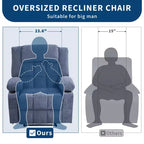 Fauteuil inclinable manuel avec fonction Chaleur et Massage – Bleu / Marron / Gris, Individuel
