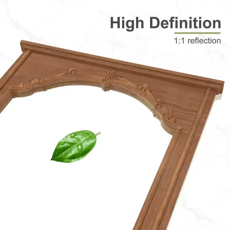 Miroir mural long avec arche marron, 70" x 35", pour 1