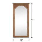 Miroir mural long avec arche marron, 70" x 35", pour 1