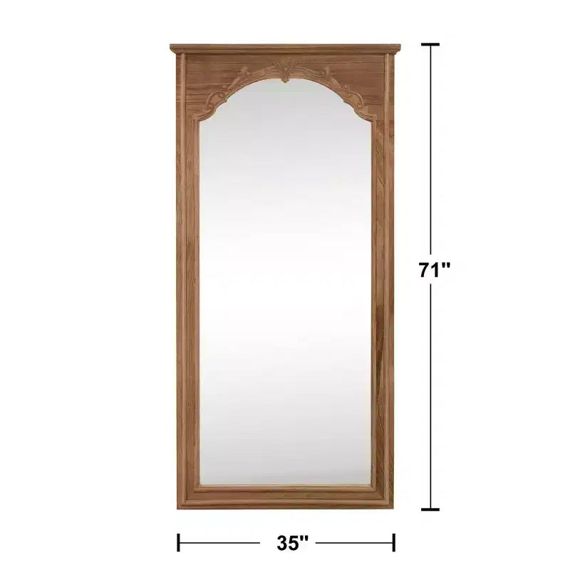 Miroir mural long avec arche marron, 70" x 35", pour 1
