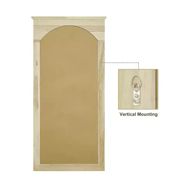 Miroir mural long avec arche marron, 70" x 35", pour 1