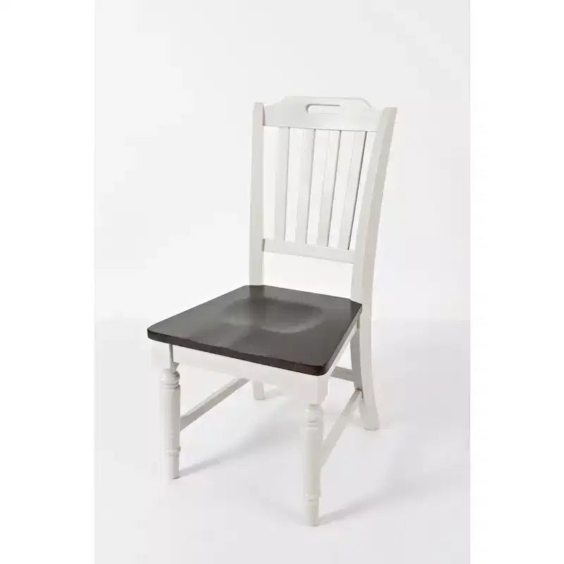 Chaise de salle à manger à lattes, dossier gris clair, lot de 2