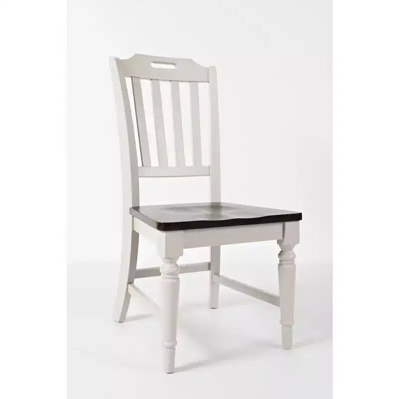 Chaise de salle à manger à lattes, dossier gris clair, lot de 2