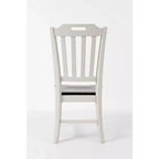 Chaise de salle à manger à lattes, dossier gris clair, lot de 2