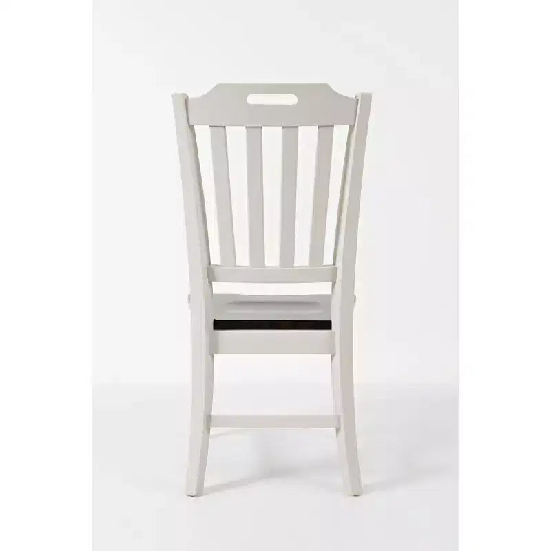 Chaise de salle à manger à lattes, dossier gris clair, lot de 2