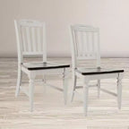 Chaise de salle à manger à lattes, dossier gris clair, lot de 2