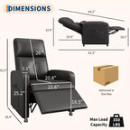 Fauteuil inclinable électrique une place Blanc/Marron/Noir, dossier haut, repose-pieds réglable
