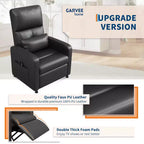 Fauteuil inclinable électrique une place Blanc/Marron/Noir, dossier haut, repose-pieds réglable
