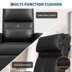 Fauteuil inclinable électrique une place Blanc/Marron/Noir, dossier haut, repose-pieds réglable