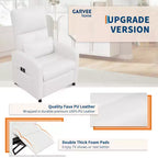 Fauteuil inclinable électrique une place Blanc/Marron/Noir, dossier haut, repose-pieds réglable