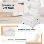 Fauteuil inclinable électrique une place Blanc/Marron/Noir, dossier haut, repose-pieds réglable