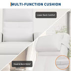 Fauteuil inclinable électrique une place Blanc/Marron/Noir, dossier haut, repose-pieds réglable
