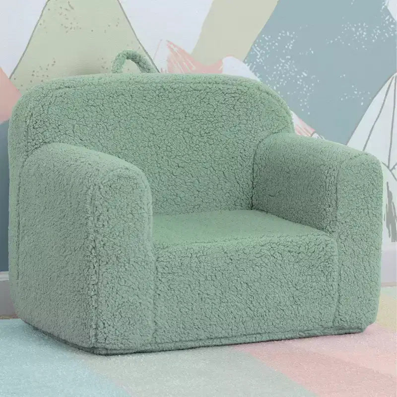 Fauteuil enfant en peluche – Gris / Rose vif / Bleu poudré / Rose / Bleu roi / Sauge, 1 place