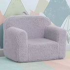 Fauteuil enfant en peluche – Gris / Rose vif / Bleu poudré / Rose / Bleu roi / Sauge, 1 place