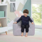 Fauteuil enfant en peluche – Gris / Rose vif / Bleu poudré / Rose / Bleu roi / Sauge, 1 place