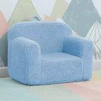 Fauteuil enfant en peluche – Gris / Rose vif / Bleu poudré / Rose / Bleu roi / Sauge, 1 place