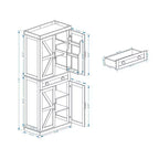 Meuble de Rangement de Garde-Manger Moderne Blanc avec Tiroir et Étagères Réglables
