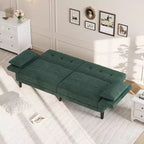Canapé-lit futon en chenille, dossier et accoudoirs réglables, canapé-lit convertible 2 places