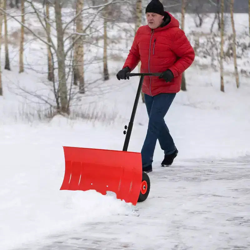 Pelle à neige à roues Bleu/Rouge/Jaune, angle et hauteur réglables, utilisateur unique