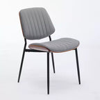 Chaise de salle à manger sans accoudoirs en lin beige, dossier haut, lot de 2