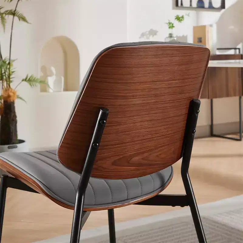 Chaise de salle à manger sans accoudoirs en lin beige, dossier haut, lot de 2