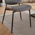 Chaise de salle à manger sans accoudoirs en lin beige, dossier haut, lot de 2