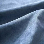 Canapé 3 places en chenille beige/bleue avec poches de rangement latérales, 226 cm