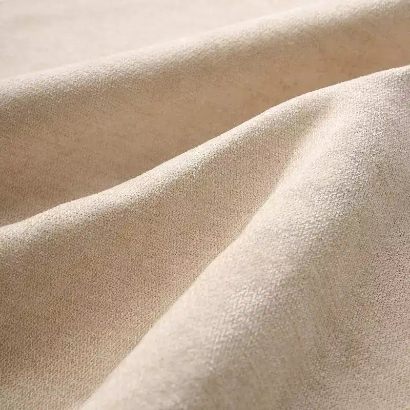 Canapé 3 places en chenille beige/bleue avec poches de rangement latérales, 226 cm