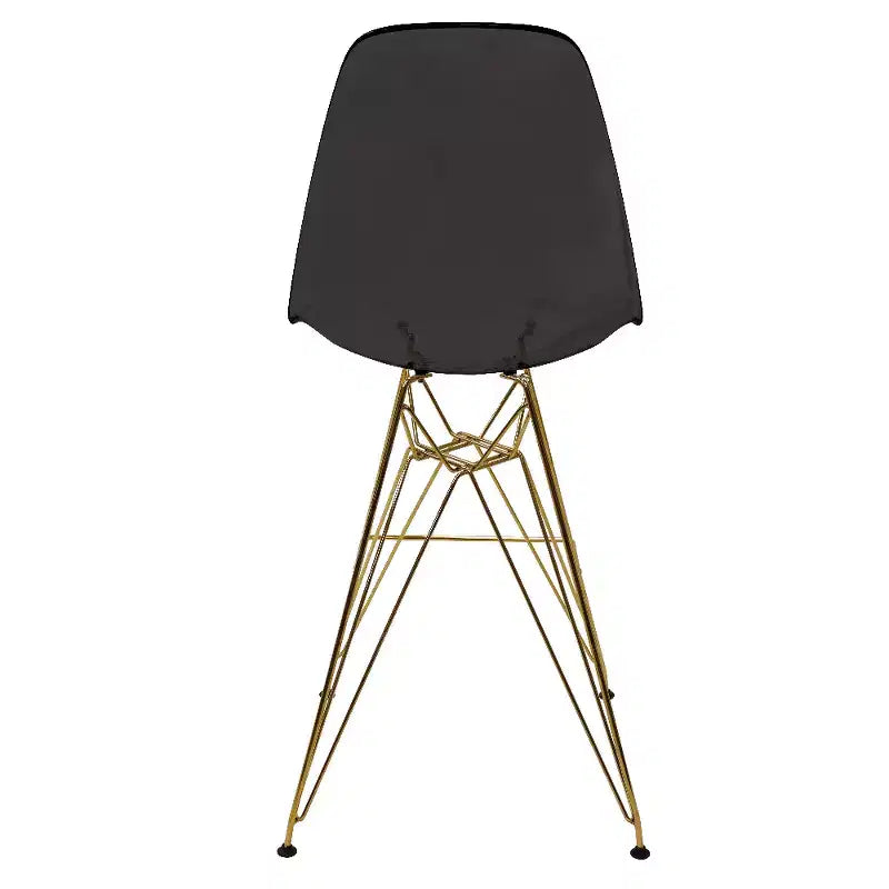 Tabouret de comptoir en acrylique transparent, base en acier doré, sans accoudoirs, dossier mi-hauteur, lot de 2