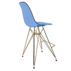 Tabouret de comptoir en acrylique transparent, base en acier doré, sans accoudoirs, dossier mi-hauteur, lot de 2