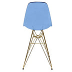 Tabouret de comptoir en acrylique transparent, base en acier doré, sans accoudoirs, dossier mi-hauteur, lot de 2