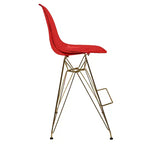 Tabouret de comptoir en acrylique transparent, base en acier doré, sans accoudoirs, dossier mi-hauteur, lot de 2