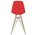 Tabouret de comptoir en acrylique transparent, base en acier doré, sans accoudoirs, dossier mi-hauteur, lot de 2