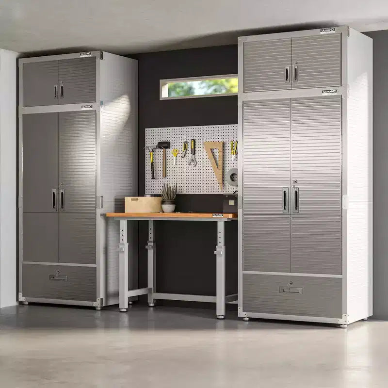 Armoire de rangement verrouillable en acier noir avec tiroir, 4 portes, un seul utilisateur