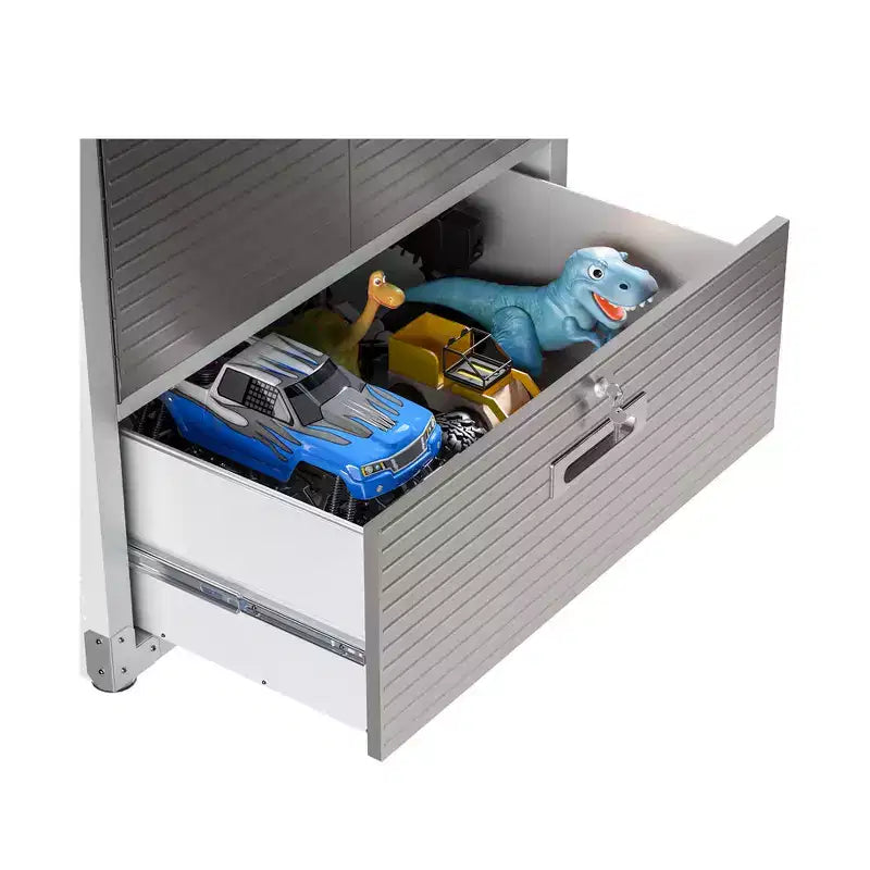 Armoire de rangement verrouillable en acier noir avec tiroir, 4 portes, un seul utilisateur