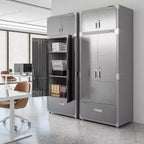 Armoire de rangement verrouillable en acier noir avec tiroir, 4 portes, un seul utilisateur