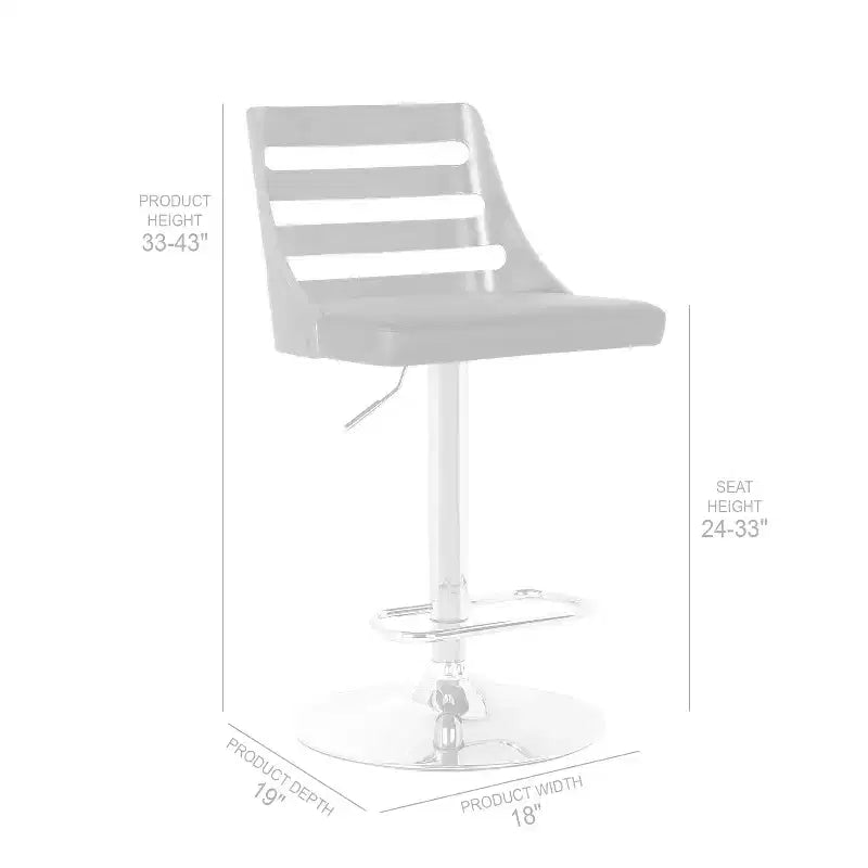 Tabouret de bar haut à dossier en similicuir crème, chrome et noyer, 1 place