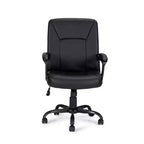 Fauteuil de bureau pivotant en similicuir doré, hauteur réglable, une place